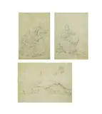 An Indian village with natives and cattlepencil on by George Chinnery, pencil on paper, offered Mar 2025