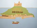 St Michaels Mountscreenprint on wovesigned in by Bryan Pearce, 1980, screenprint, sold Mar 2025