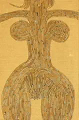 Ostiak Mirror Lady by Al Hansen, 1985, mixed media and collage, sold Mar 2025