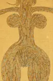 Ostiak Mirror Lady by Al Hansen, 1985, mixed media and collage, sold Mar 2025