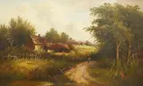A Lane near Stratford upon Avon by George Bates, 1878, oil on canvas, sold Mar 2025