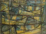 Harbour Nocturne by William Black, oil on card, sold Mar 2025