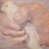 Bird in the Hand by Ann Bannerman, oil on canvas, offered Mar 2025