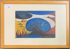 Abstract landscape by Maro Gorky, gouache, sold Oct 2025