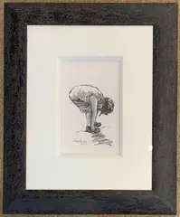 Small Kid Study - Charcoal on paper by Keith Proctor, 2009, Charcoal on paper, signed and dated, offered Oct 2025