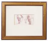 Study of three faces by Brüer Tidman, ink on paper, sold Oct 2025