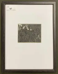 Family at the Hearth by David Jones, engraving, sold Oct 2025