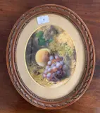 Still life in oval by Thomas Baynes, watercolour, sold Oct 2025