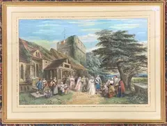 17th century wedding procession by John Edmund Buckley, 1872, watercolour, sold Oct 2025