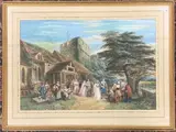17th century wedding procession by John Edmund Buckley, 1872, watercolour, sold Oct 2025