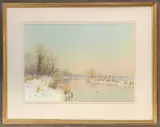 Winter on the Broads by Peter Metcalf, watercolour, sold Oct 2025