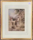 By the well by H. Austin, 1880, watercolour, offered Oct 2025