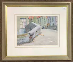 Bruges by Henry Gibbs Massey, 1925, watercolour, sold Oct 2025