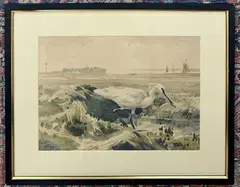 Spoonbill on the Broads by Richard Barrett Talbot Kelly, watercolour, sold Oct 2025