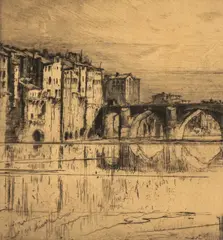 Ponte Vecchio, Florence by Frank Brangwyn, etching, sold Jan 2026