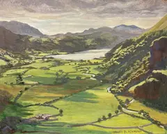 Llyn Gwynant by Mavis Blackburn, oil on board, sold Dec 2025