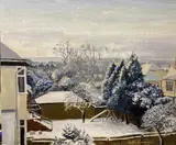Winter Gardens by Mavis Blackburn, oil on board, sold Dec 2025