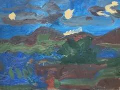 Conwy Landscape by Maurice Cockrill, oil, sold Dec 2025