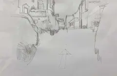 Conwy Street scene 1 by Elfyn Jones, pencil, sold Dec 2025