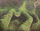 Up Against the Wall by Gerald Dewsbury, oil on canvas, sold Dec 2025