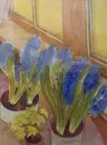 Hyacinths by Joan Connell, 2005, watercolour, offered Dec 2025