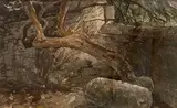 Tree form and wall by William Holmes May, watercolour, sold Dec 2025