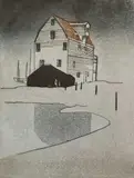 Tide Mill, Woodbridge by Iola Spafford, etching, sold Dec 2025