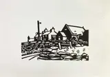 Houses by Kyffin Williams, linocut, sold Dec 2025