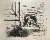 Tannery Dog by Stephen West, 2019, lithograph, sold Dec 2025