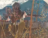 The Conversation by Leslie Jones limited edition, 1957, lithograph, sold Dec 2025