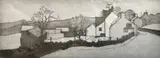 Derbyshire Village by Iola Spafford, etching, sold Dec 2025
