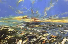 Approaches to the Thames by Iwan Gwyn Parry, oil, sold Dec 2025