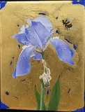 Bearded Iris by Naomi Tydeman, mixed media, sold Dec 2025
