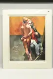 The painter with paula by Robert Lenkiewicz, print on paper, sold Aug 2023