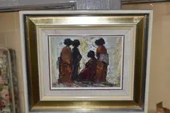 Xhosa women by Titta Fasciotti, oil on board, sold Aug 2023