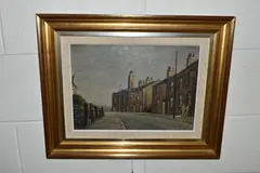 A northern terrace by Arthur Delaney, oil on canvas, sold Aug 2023