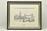 Tower bridge and the shard ii by Philip Bissell, ink on paper, sold Aug 2023