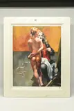 The painter with paula by Robert Lenkiewicz, print on paper, sold Aug 2023