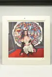 'anna navas in front of the last judgement mural by Robert Lenkiewicz, print on paper, sold Aug 2023