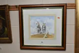 A coastal harvesting scene by Malcolme Greensmith, watercolour on paper, offered Aug 2023