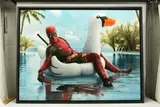 Deadpool ii by Nick Holdsworth, mixed media on paper, sold Aug 2023