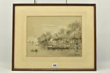 A river scene by Amelia Hannah Long, pencil, sold Aug 2023