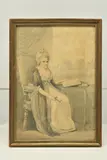 A seated portrait of a female figure by Henry Edridge, 1804, pencil and ink, sold Aug 2023