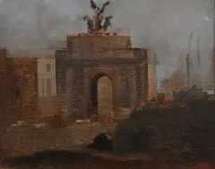 Wellington Arch by Martin Mooney, Oil on canvas laid on board, sold Jun 2023