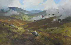 Grouse Moor by Colin W. Burns, Oil on canvas, sold Jun 2023