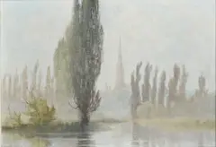 Sunlight and Mist by Kenneth Denton, Oil on board, offered Jun 2023
