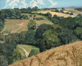 Landscape at Farleigh HungerfordSigned by Chris Riisager, Oil on canvas laid on board, sold Jun 2023