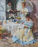 A Sunny MorningSigned in Cyrillic by Victor Yefimenko, Oil on canvas, sold Jun 2023