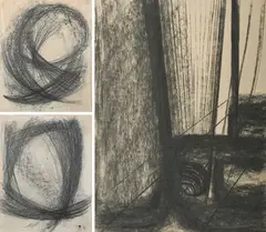 One by John Milne, charcoal, sold Jun 2023