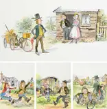 Illustrations for Worzel Gummidge by Val Biro, ink, offered Jun 2023